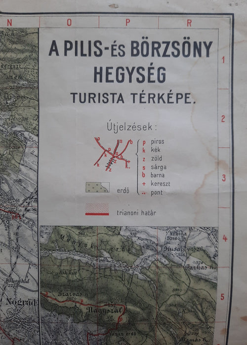 A Pilis- és Börzsöny hegység turista térképe