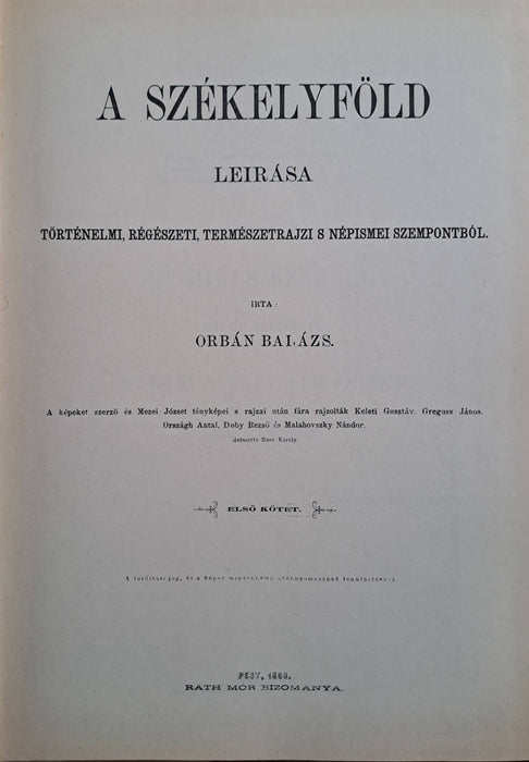 A Székelyföld leírása I-II.