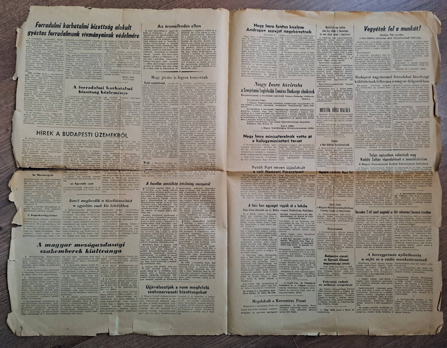 Népszabadság I. évfolyam 1. szám, 1956. november 2.