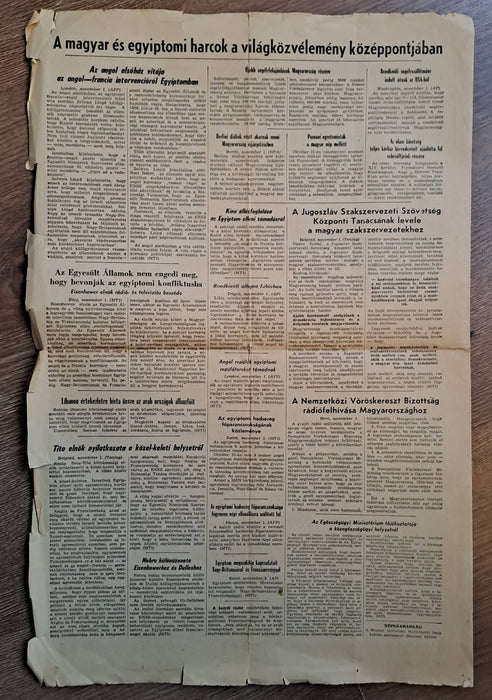 Népszabadság I. évfolyam 1. szám, 1956. november 2.