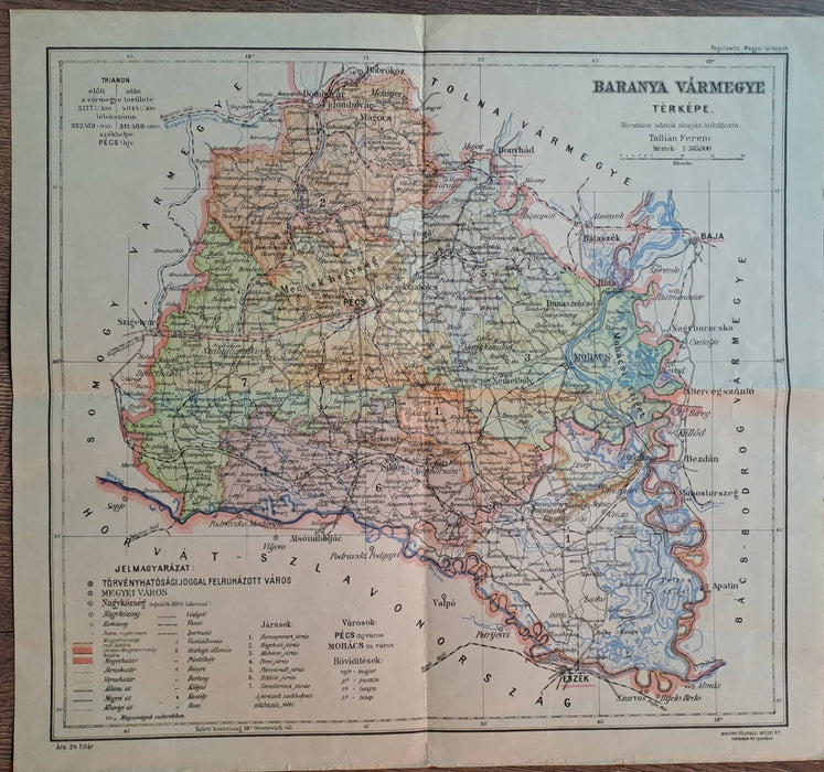 Baranya vármegye térképe