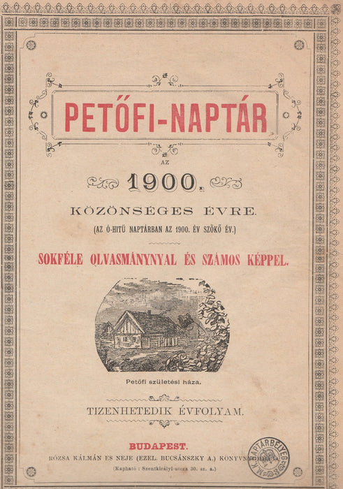 Petőfi-naptár az 1900 közönséges évre