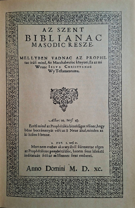 Biblia I-II. - Károlyi Gáspár vizsolyi Bibliája