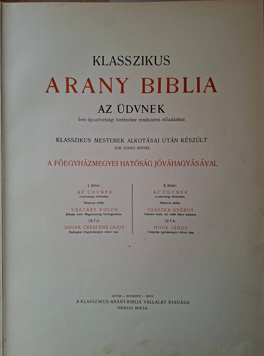 Klasszikus Arany Biblia I-II.