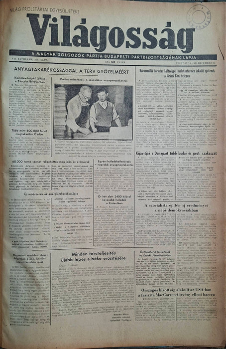 Világosság VII. évfolyam 229-301. szám 1950