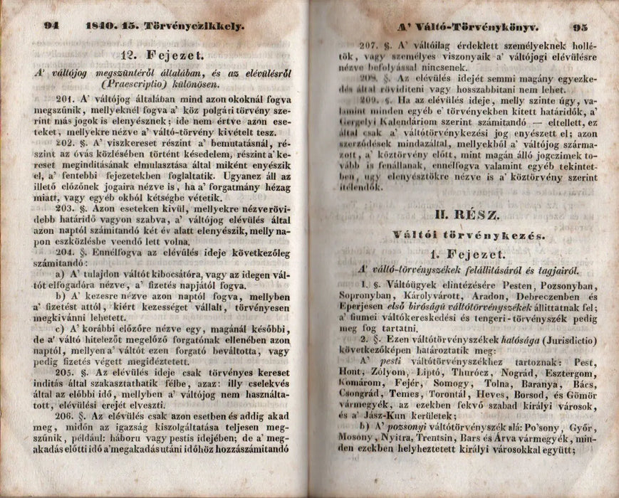 1840 - dik évi országgyűlésen alkotott törvény - czikkelyek - Oskola Antikvárium
