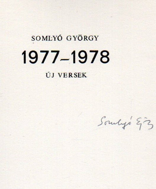 1977 - 1978 - Új versek - Oskola Antikvárium