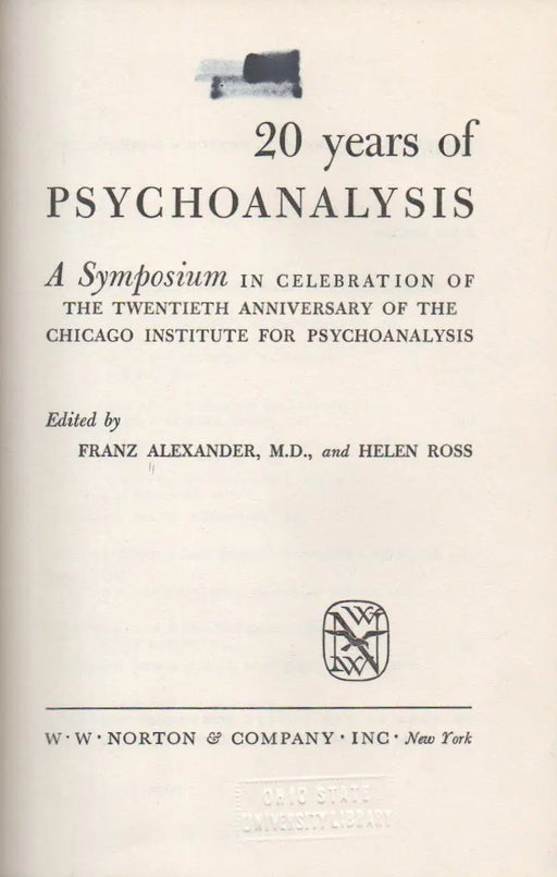 20 Years of Psychoanalysis - Oskola Antikvárium
