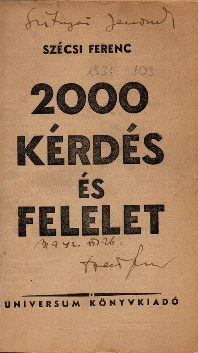 2000 kérdés és felelet - Oskola Antikvárium