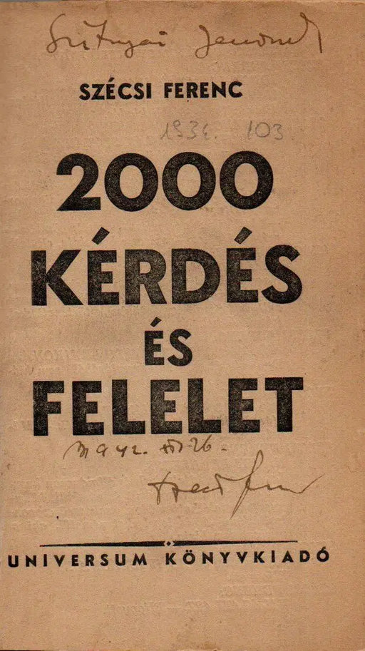2000 kérdés és felelet - Oskola Antikvárium