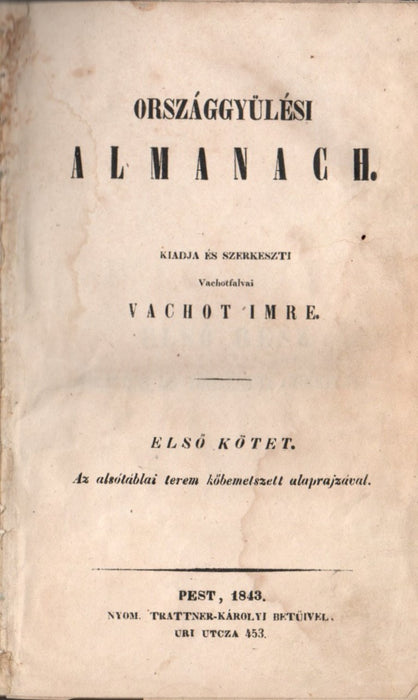 Országgyűlési almanach - Első kötet