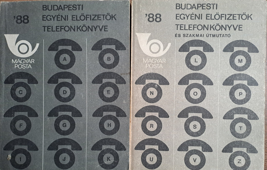 Budapesti egyéni előfizetők telefonkönyve I-II. '88