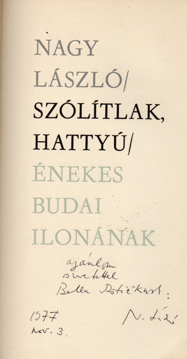 Szólítlak, hattyú