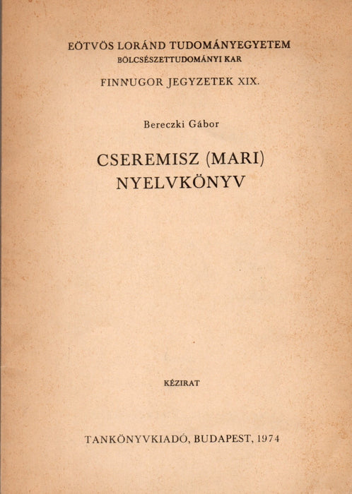 Cseremisz (mari) nyelvkönyv