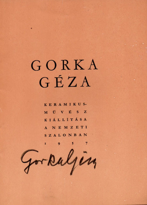 Gorka Géza keramikusművész kiállítása a Nemzeti Szalonban 1957