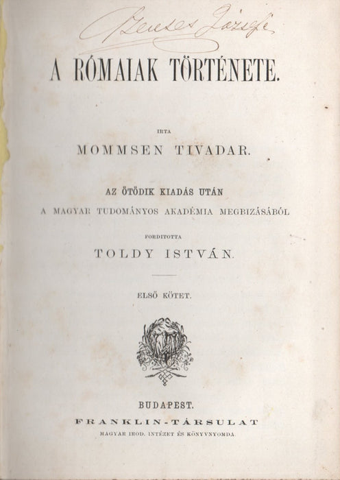 A rómaiak története I-VIII.