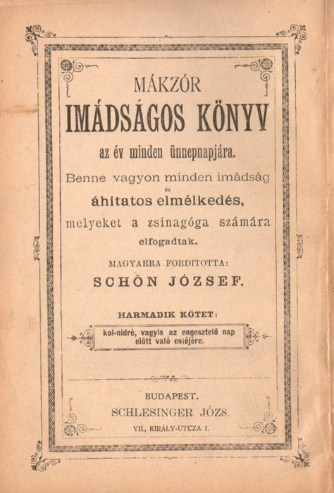 Mákzór imádságos könyv az év minden ünnepnapjára III-IV.