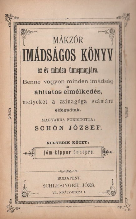 Mákzór imádságos könyv az év minden ünnepnapjára III-IV.