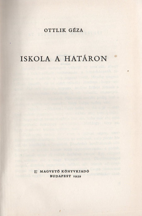 Iskola a határon