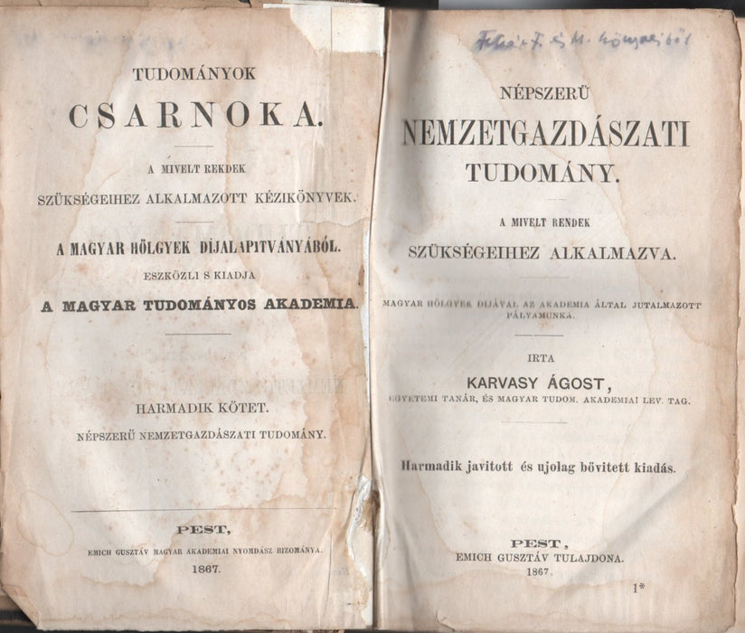 Népszerű nemzetgazdászati tudomány - Az államháztartási vagyis pénzügyi tudomány