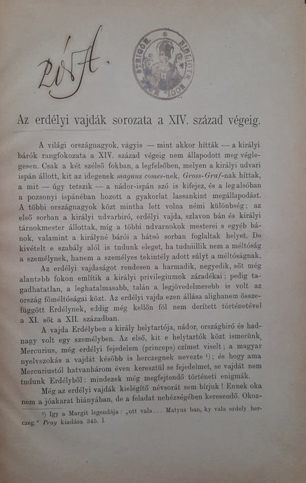 Az erdélyi vajdák sorozata a XIV. század végéig