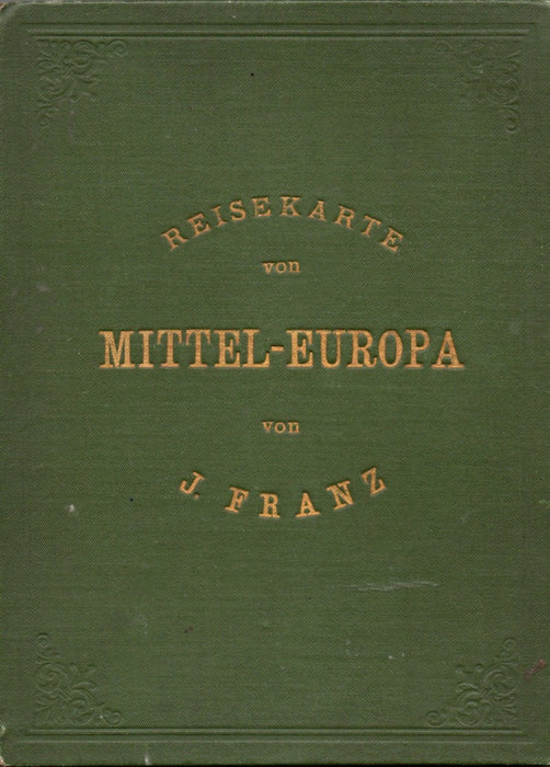 Post- und Eisenbahn-Reisekarte von Mittel-Europa