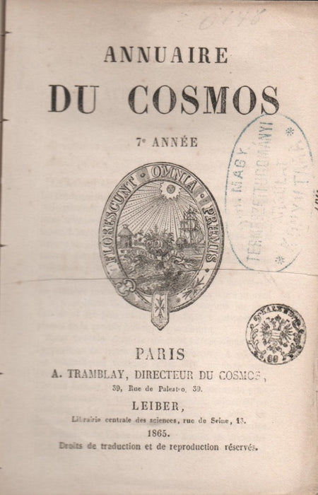 Annuaire du Cosmos 1865