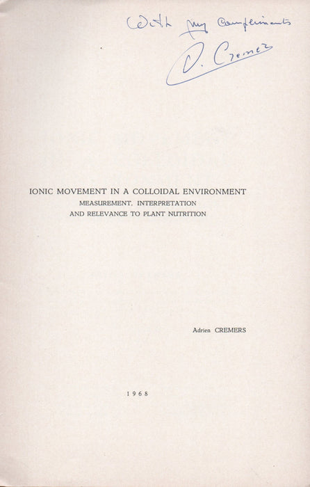 Ionic Movement in a Colloidal Environment