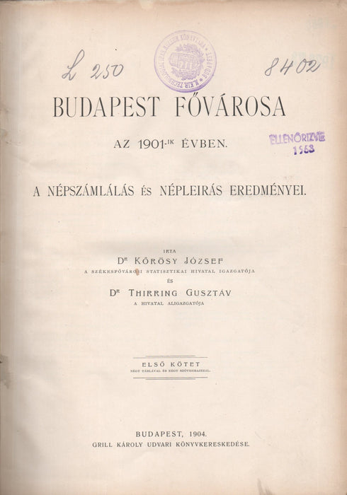 Budapest fővárosa az 1901-ik évben