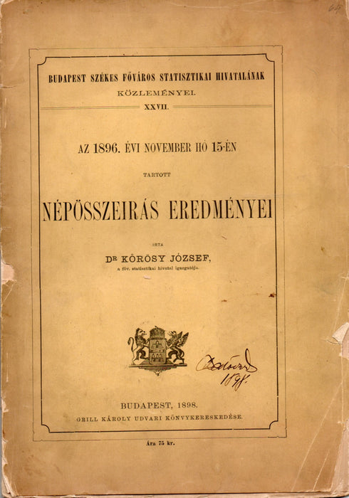 Az 1896. évi november hó 15-én tartott népösszeírás eredményei