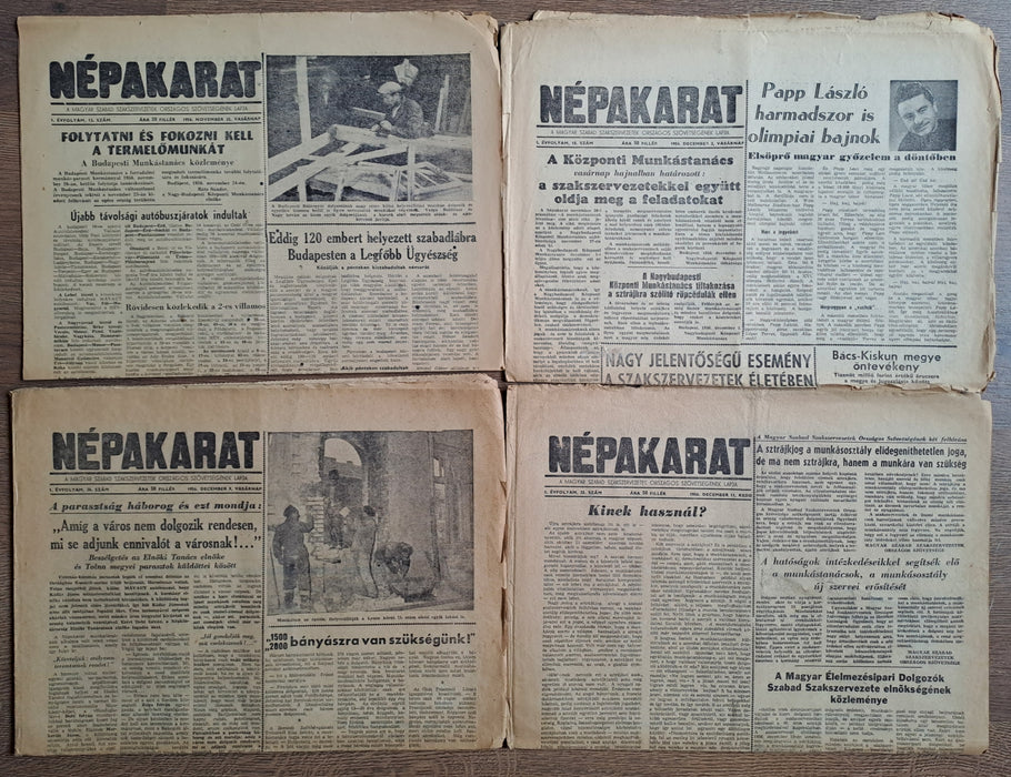 Népakarat 1-2. évfolyam vegyes számai 1956-1957