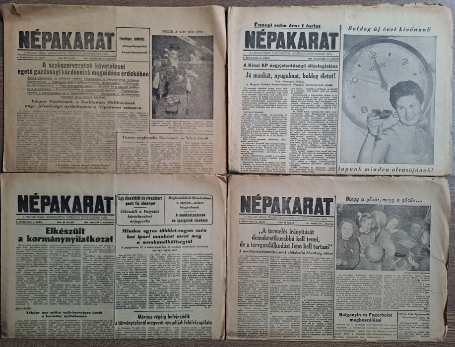 Népakarat 1-2. évfolyam vegyes számai 1956-1957