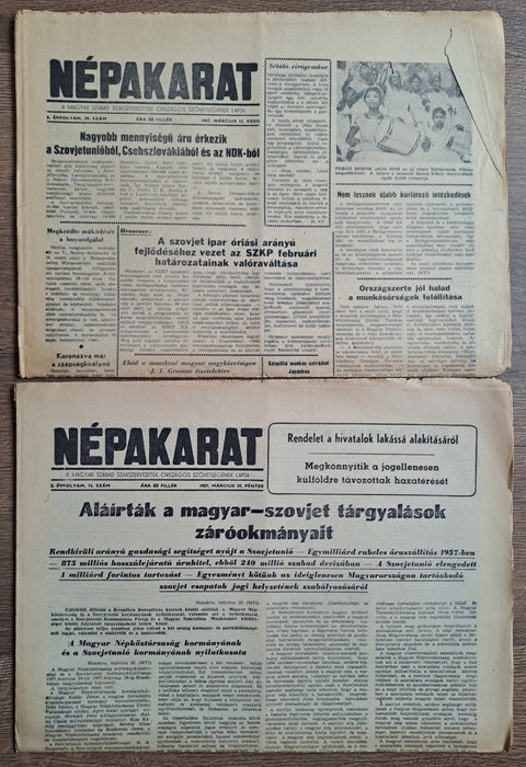 Népakarat 1-2. évfolyam vegyes számai 1956-1957