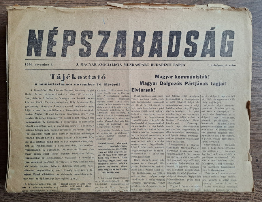 Népszabadság I-II. évfolyam vegyes számai 1956-1957