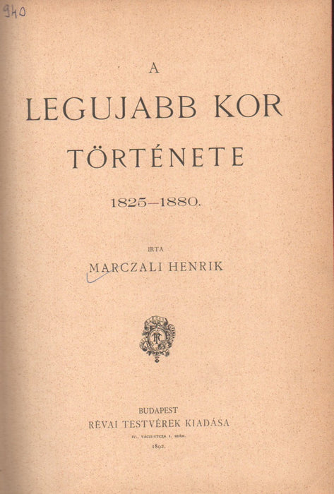 A legujabb kor története 1825-1880