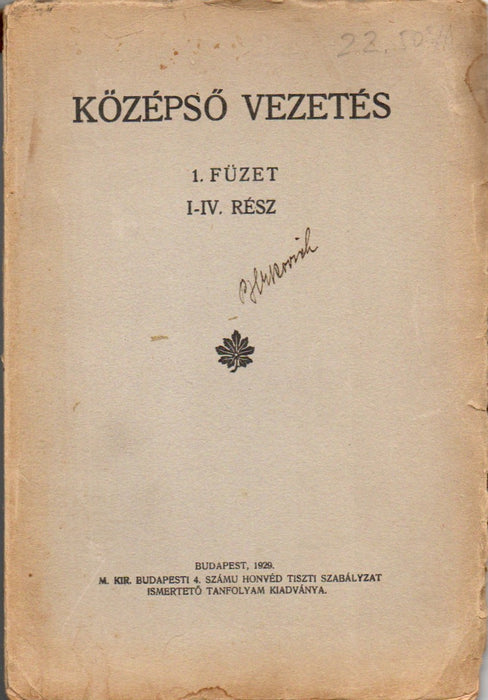 Középső vezetés 1. füzet I-IV. rész