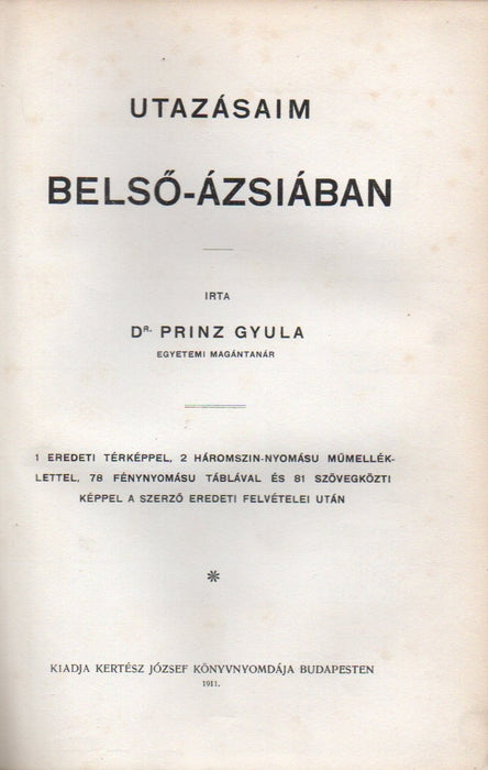 Utazásaim Belső-Ázsiában