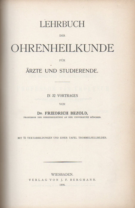 Lehrbuch der Ohrenheilkunde