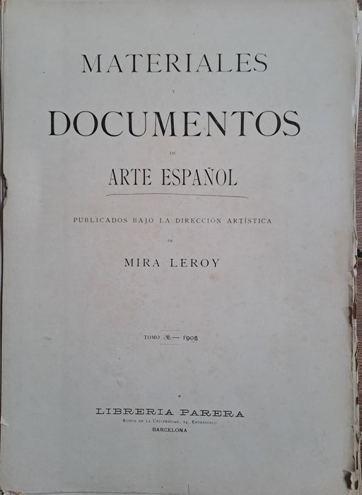 Materiales y documentos de arte español V.