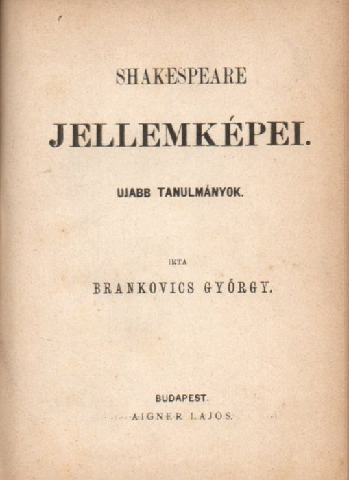 Shakespeare jellemképei I-II.