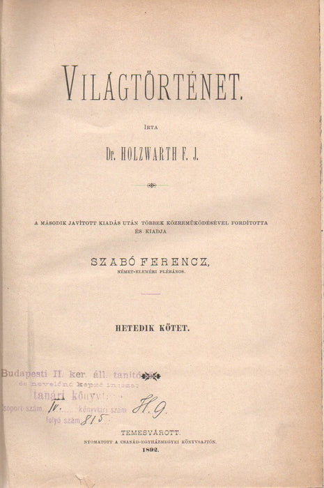 Világtörténet VII-IX.