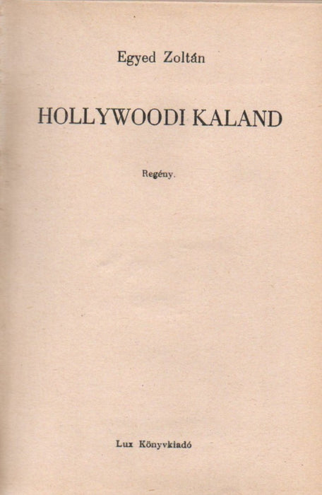 Hollywoodi kaland