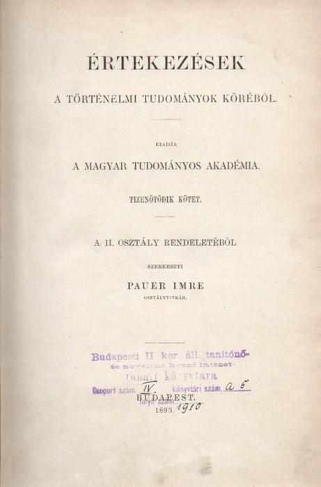 Tanulmányok a rómaiak dáciai aranybányászatáról - Oláhok költöztetése Délmagyarországon a múlt században - A szepesi jog - A király bírósági személyes jelenléte és ennek helytartója, a vegyesházakbeli királyok korszakában - Kálmán király oklevelei