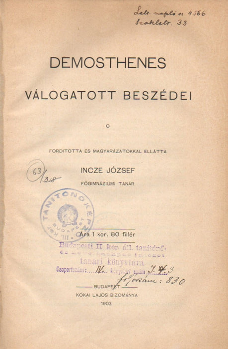 Demosthenes válogatott beszédei