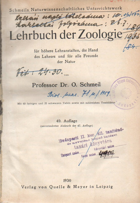 Lehrbuch der Zoologie