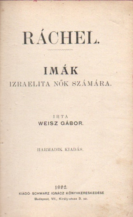 Ráchel - Imák izraelita nők számára