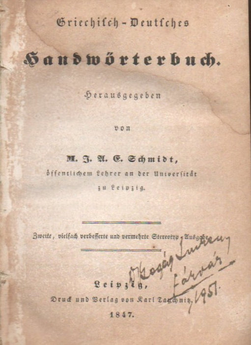 Griechisch-Deutsches Handwörterbuch