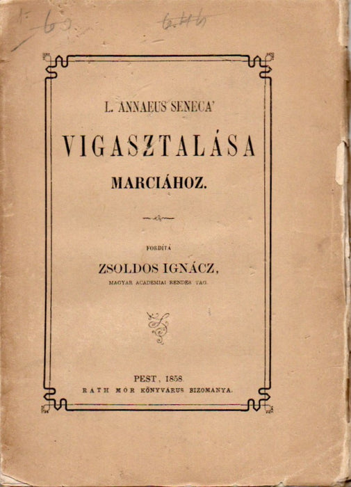 L. Annaeus Seneca vigasztalása Marciához