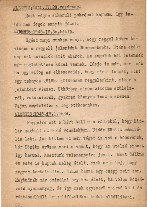 Napló, amelyet felvidéki csatangolásainkról és rövid, de rossz emlékű ausztriai tartózkodásunkról írtam