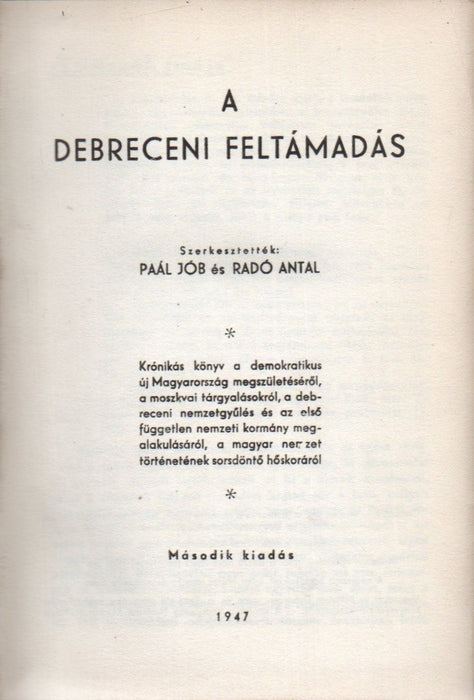 A debreceni feltámadás
